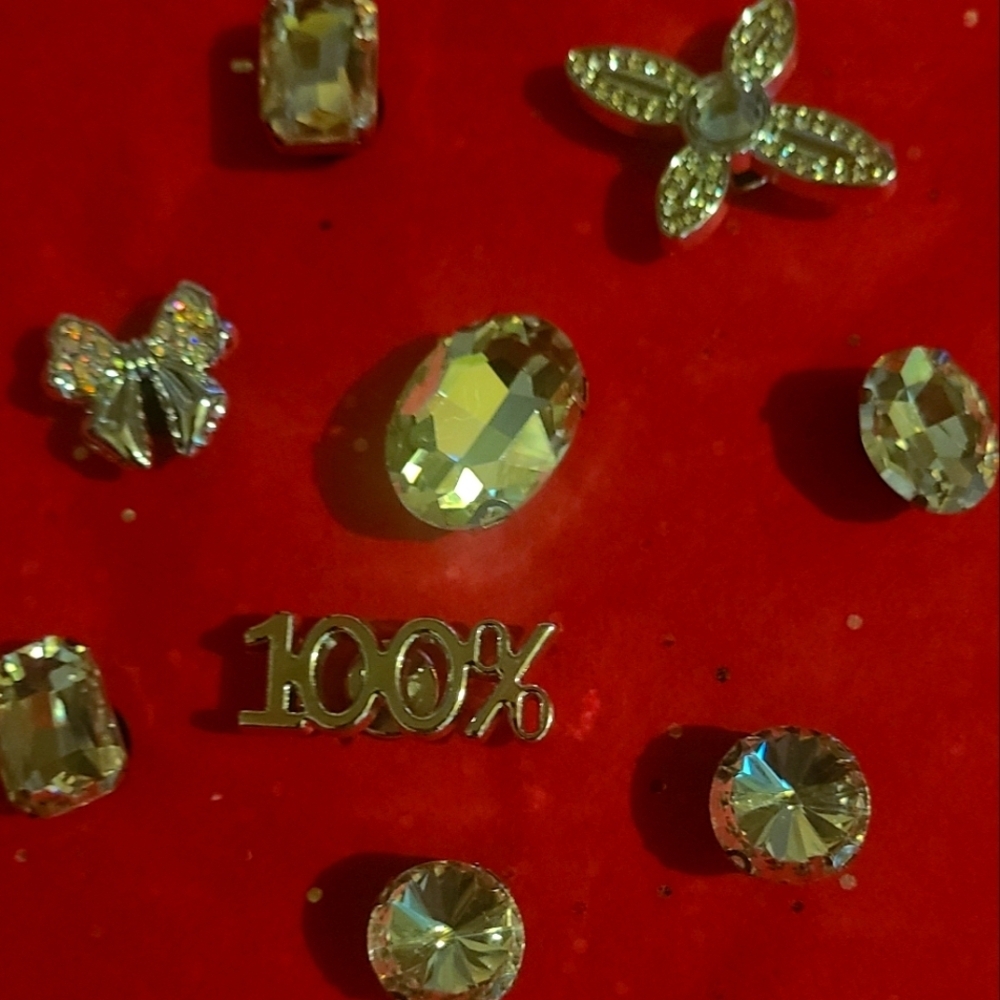 Jibbitz shoe charms various shape rhinestones bow&flower rhinestone and 100% qt9